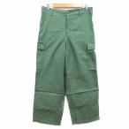 ユニクロ UNIQLO カーゴパンツ ワイド L 緑 グリーン /YK ●RY レディース
