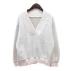  Natural Beauty NATURAL BEAUTY футболка V шея длинный рукав ворсистый 38 M белый белый /MN женский 