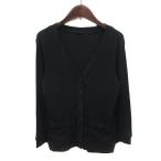 ユニクロ UNIQLO カーディガン ニット リブ 長袖 L 黒 ブラック /MS ●RY レディース