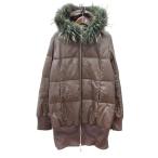 ape-naAPPENA пуховик общий подкладка мех енота 40 L чай Brown /MN женский 