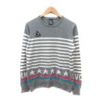 sborumesvolme вязаный свитер окантовка звезда рисунок длинный рукав L серый белый белый розовый синий голубой /MS мужской 