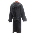 ディーホリック DHOLIC ステンカラーコート ロング 総裏地 ウエストマーク 黒 ブラック /AU レディース