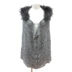 23 район Onward . гора пончо вязаный альпака мех енота F серый /MN женский 