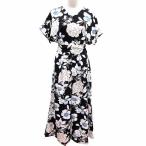 ショッピング神戸 レタス 神戸レタス Kobe Lettuce パンツ オールインワン サロペット Vネック 花柄 半袖 黒 ブラック /YK ●RY レディース