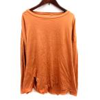 ショッピング神戸 レタス 神戸レタス KOBE LETTUCE ニット カットソー Uネック 長袖 M 茶 ブラウン /RT ●RY レディース