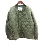 (( АО ))a пыль задний стеганная куртка с хлопком общий подкладка L хаки зеленый зеленый /AU женский 