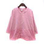ショッピングprit プリット prit カットソー クルーネック 長袖 ピンク /MS レディース