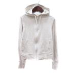 ユニクロ UNIQLO パーカー ジップアップ サムホール S 白 オフホワイト /MN ●RY レディース