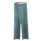 ショッピングzara ザラ ZARA イージーパンツ スラックス ニット 総柄 M 緑 グリーン /AU レディース