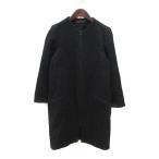 ショッピングzara ザラウーマン ZARA WOMAN ノーカラーコート ウール ツイード ヘリンボーン柄 総裏地 XS 黒 ブラック 赤 レッド 黄 イエロー レディース