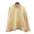 ショッピングzara ザラ ZARA ジャケット プルオーバー 総柄 ボア ポンチョ風 L ベージュ /MN レディース