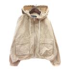 ザラ ZARA パーカー ジップアップ M ベージュ /MN レディース