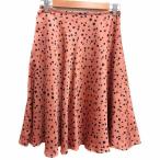 エポカ EPOCA フレアスカート ひざ丈 ダルメシアン柄 ひざ丈 38 M ピンクベージュ 黒 ブラック /YK レディース