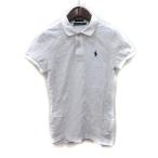 ラルフローレン RALPH LAUREN ポロシャツ 鹿の子 半袖 刺繍 S 白 ホワイト /YI メンズ