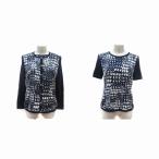 reji.nsREGENCE ансамбль кардиган точка переключатель длинный рукав вязаный cut and sewn короткий рукав 38 темно-синий темно-синий белый белый женский 