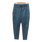  Adidas adidas спорт одежда брюки джерси .. рисунок боковой Zip талия Mark S синий голубой зеленый зеленый /MS женский 