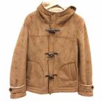  Union стойка UNION STATION полупальто "даффл коут" поддельный замша Zip выше обратная сторона боа капот L чай Brown /YK мужской 