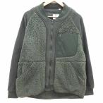 ユニクロ UNIQLO ホワイトマウンテニアリング White Mountaineering フリースジャケット ボア ジップアップ L 緑 グリーン /YK メンズ