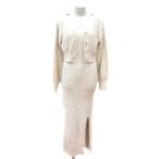  Dazzlin dazzlin выставить Cami One-piece вязаный maxi длинный кардиган ламе F белый слоновая кость /MN женский 