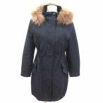  Indivi INDIVI Mod's Coat Zip выше подкладка имеется мех енота 38 M темно-синий темно-синий /YK женский 
