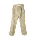  Lowrys Farm LOWRYS FARM брюки слаксы Semi-wide распорка высокий талия проверка M бежевый /AO19 женский 