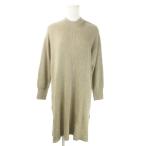  Anne ti call un dix cors One-piece вязаный колено длина вырез лодочкой длинный рукав шерсть . большой размер боковой разрез F бежевый женский 