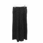 中古 レイビームス Ray Beams クロップドパンツ ワイド 総柄 ウール混 絹混 シルク混 0 黒 白 /HH レディース 【ベクトル 古着】