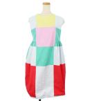 【中古】あちゃちゅむムチャチャ ahcahcum-muchacha ワンピース ひざ丈 フレア ギャザー クルーネック ノースリーブ 36 水色 赤 レディース 【ベクトル 古着】