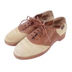  bus Bass shoes comfort race up suede fake leather 6M tea color Brown /AS lady's 