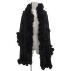 ジバンシィ GIVENCHY マフラーケープ 大判ストール 羽織り ボンボン カシミヤ ロング 黒 ブラック /FF ■GY62 レディース