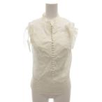 ショッピンググッチ グッチ GUCCI シャツ ブラウス ノースリーブ フリル スタンドカラー 38 白 ホワイト /FF ■GY62 レディース