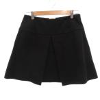 ミュウミュウ miumiu 台形 スカート タックサイドジップ ショート丈 38 黒 ブラック /FF ■GY62 レディース