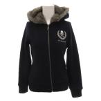 ハイドロゲン HYDROGEN パーカー フーディ ジップアップ ウール XS 紺 ネイビー ファー付 刺繍ロゴ /FF ■GY62 レディース