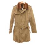 ジャンニガリアノーネ G・GUAGLIANONE トレンチコート ジャケット ミドル丈 毛皮ライナー M ベージュ /JS ■GY62 メンズ