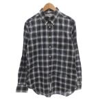 ショッピングINDIVIDUALIZED インディビジュアライズドシャツ スリムフィット BDシャツ ボタンダウン チェック USA製 長袖 16.5 青 ブルー 緑 グリーン 白