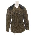 フェンディ FENDI テーラードジャケット 42 ベージュ レオパード柄 ダブルブレスト 襟切替 /FF ■GY62 レディース