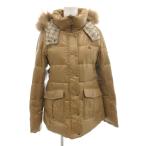 ショッピングBURBERRY バーバリーブルーレーベル BURBERRY BLUE LABEL ダウンジャケット ラクーンファー 38 ベージュ ノバチェック フード付き /FF ■GY62 レディ