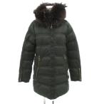 デュベティカ DUVETICA ダウンコート ラクーンファー 40 緑 グリーン ナイロン フード ショート /FF ■GY62 レディース