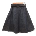 ショッピングプラダ プラダ PRADA デニムスカート ひざ丈 ベルト サイドジップ 40 インディゴブルー /JS ■GY62 レディース
