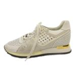 ルイヴィトン LOUIS VUITTON ランナウェイライン スニーカー シューズ ローカット パンチング 38 白 ホワイト /FF ■GY62