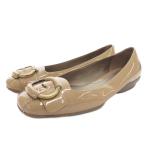 コールハーン COLE HAAN フラットシューズ パンプス バックルデザイン エナメル 7.5 ベージュ /FF ■GY62 レディース