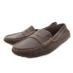  Tod's TOD'S обувь для вождения Flat Logo кожа 36 чай Brown /FF #GY62 женский 