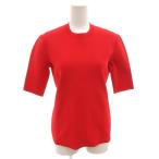 サルヴァトーレフェラガモ Salvatore Ferragamo タグ付き Tシャツ カットソー クルーネック ロゴ プレート 七分袖 M 赤 レッド /FF ■GY62