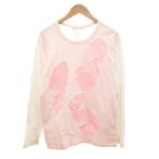 コムデギャルソンシャツ COMME des GARCONS SHIRT Tシャツ 長袖 ギンガムチェック L 白 ホワイト ピンク /JS ■GY62 レディース