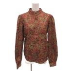 ショッピングミュウミュウ ミュウミュウ miumiu シャツ ブラウス プルオーバー シワ加工 総柄 スタンドカラー 長袖 40 マルチカラー /FF ■GY62 レディース