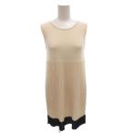 ショッピングdior クリスチャンディオール Christian Dior ワンピース ニット バイカラー 絹 シルク ロング 12 ベージュ 紺 ネイビー /FF■GY62 キッズ