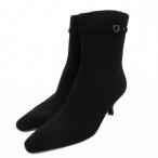 サルヴァトーレフェラガモ Salvatore Ferragamo ガンチーニ ショートブーツ ピンヒール 7 黒 ブラック /FF ■GY62 レディース