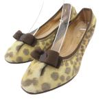 サルヴァトーレフェラガモ Salvatore Ferragamo MY FERRAGAMO ヴァラリボン バレエシューズ フラットパンプス レオパード柄 4.5