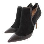 サルヴァトーレフェラガモ ブーティー ブーツ スエード ポインテッドトゥ ピンヒール 9C 黒 ブラック /YJ ■GY62 レディース