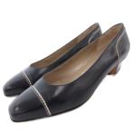 サルヴァトーレフェラガモ Salvatore Ferragamo パンプス レザー キャップトゥ 5D 紺 ネイビー /YJ ■GY62 レディース